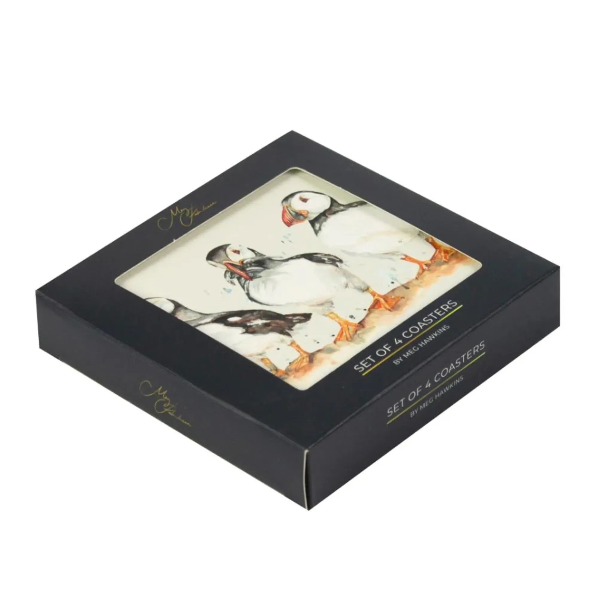 Meg Hawkins Puffin Trio Coasters (Set of 4)