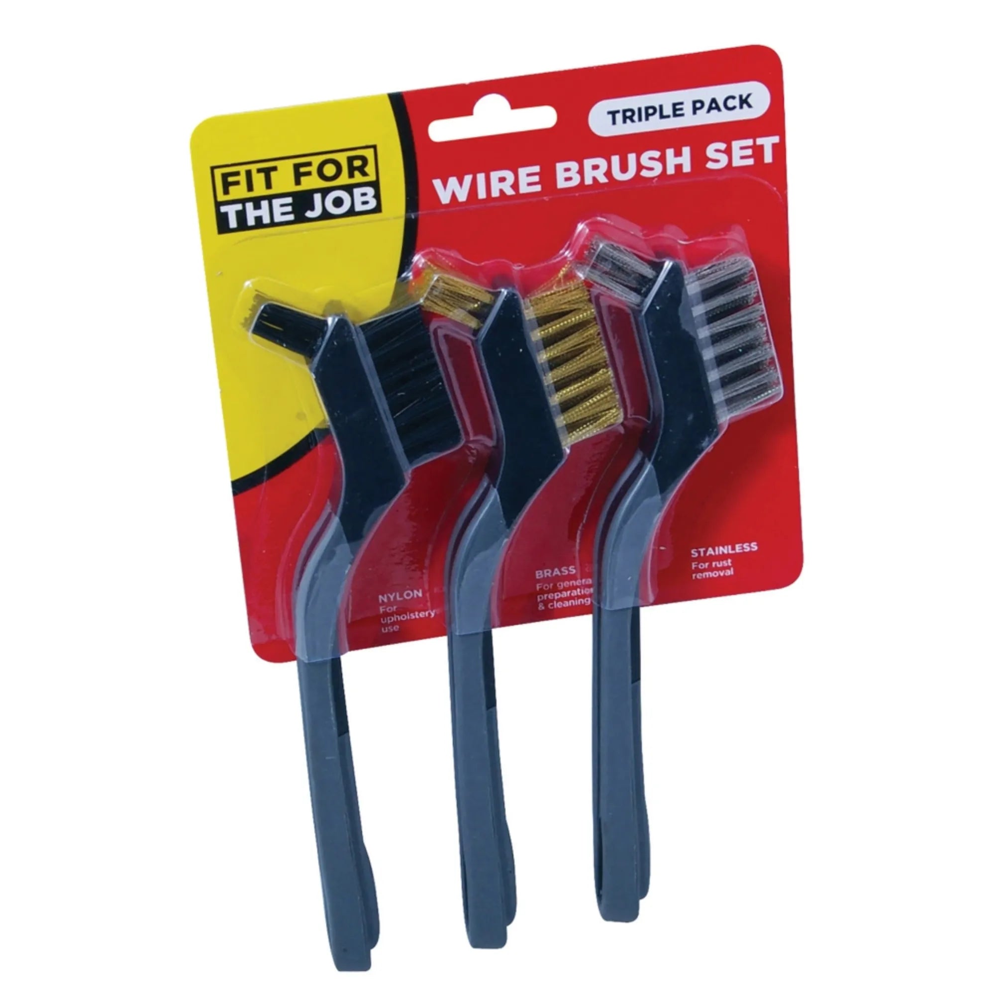 Soft Grip Mini Wire Brush Set Pack of 3