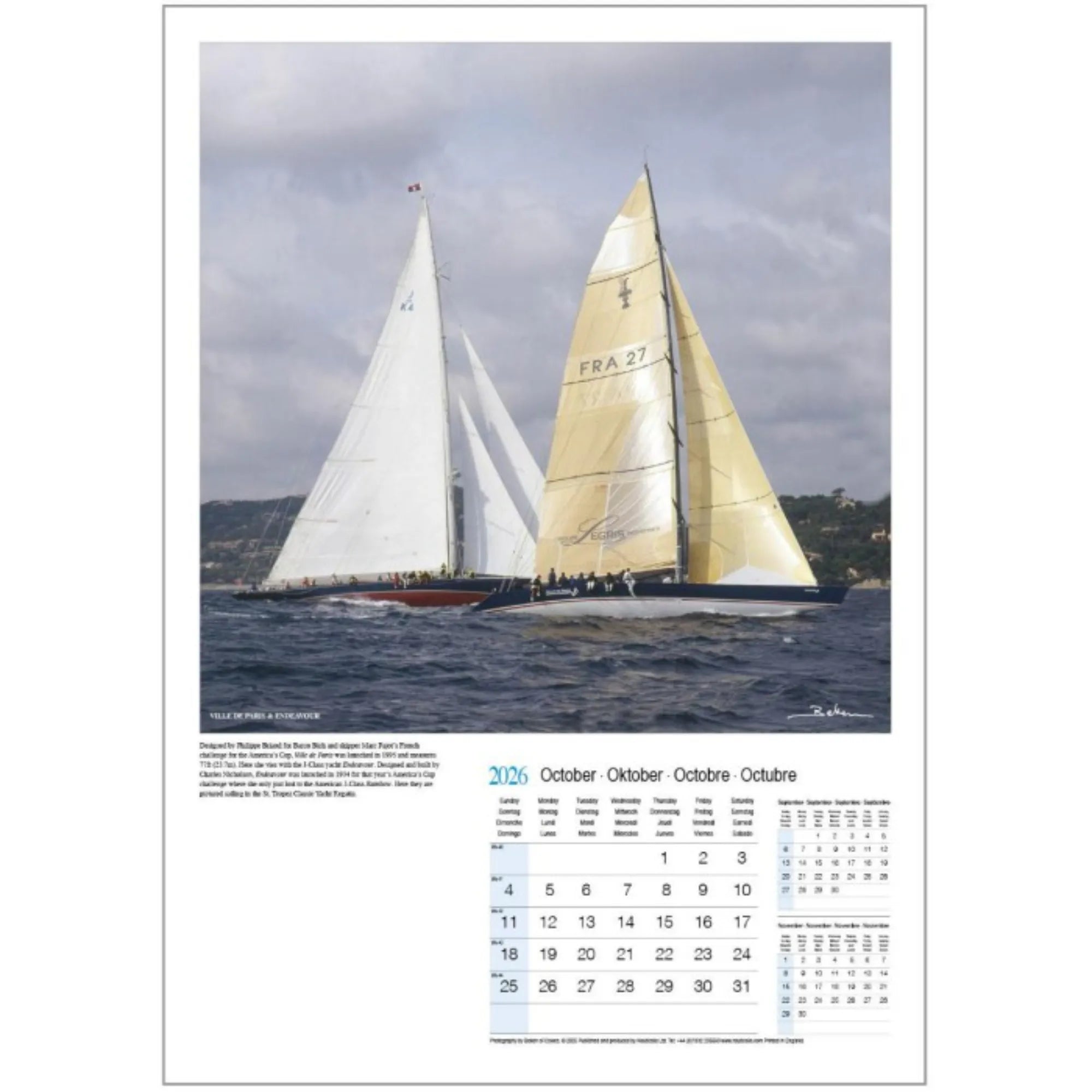 Beken of Cowes Beauty of Sail 2026 Calendar