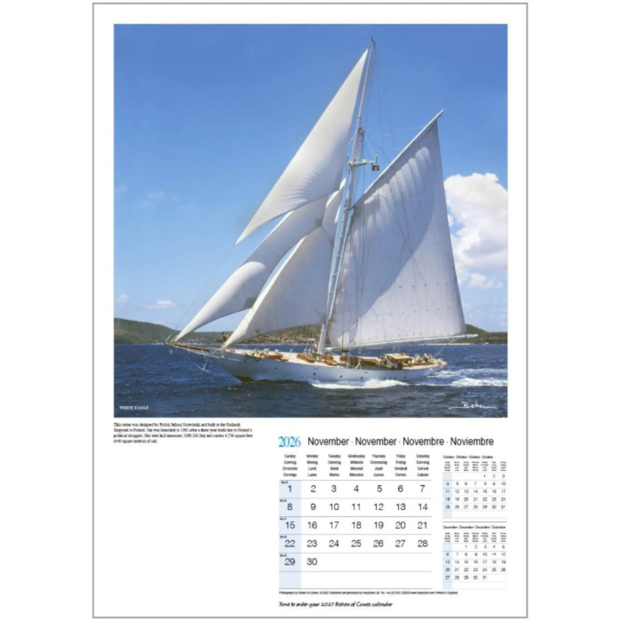 Beken of Cowes Beauty of Sail 2026 Calendar