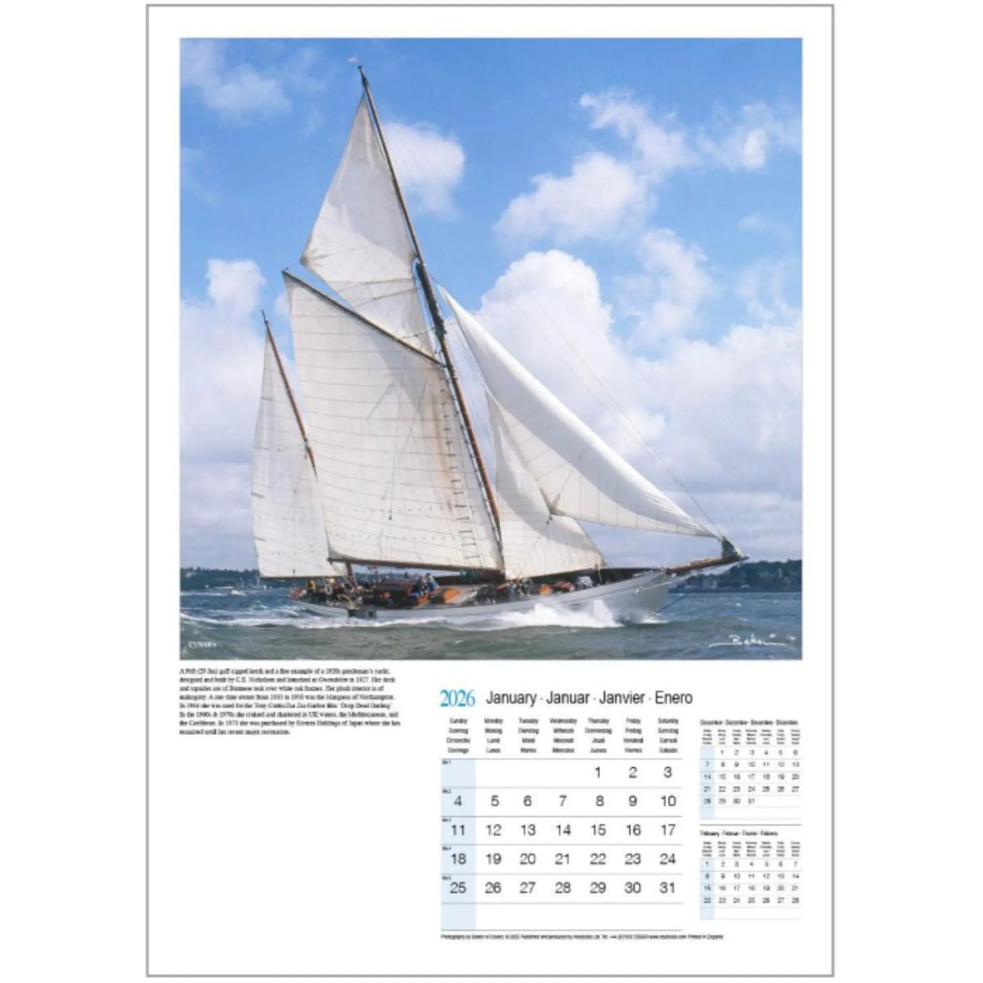 Beken of Cowes Beauty of Sail 2026 Calendar
