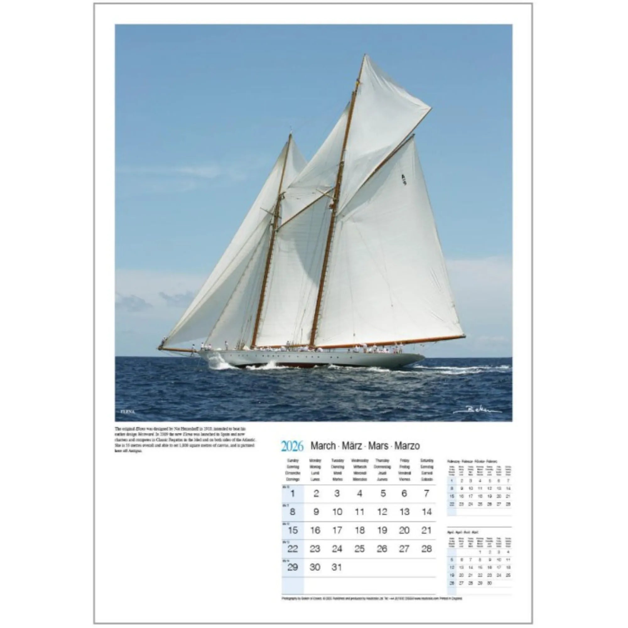 Beken of Cowes Beauty of Sail 2026 Calendar