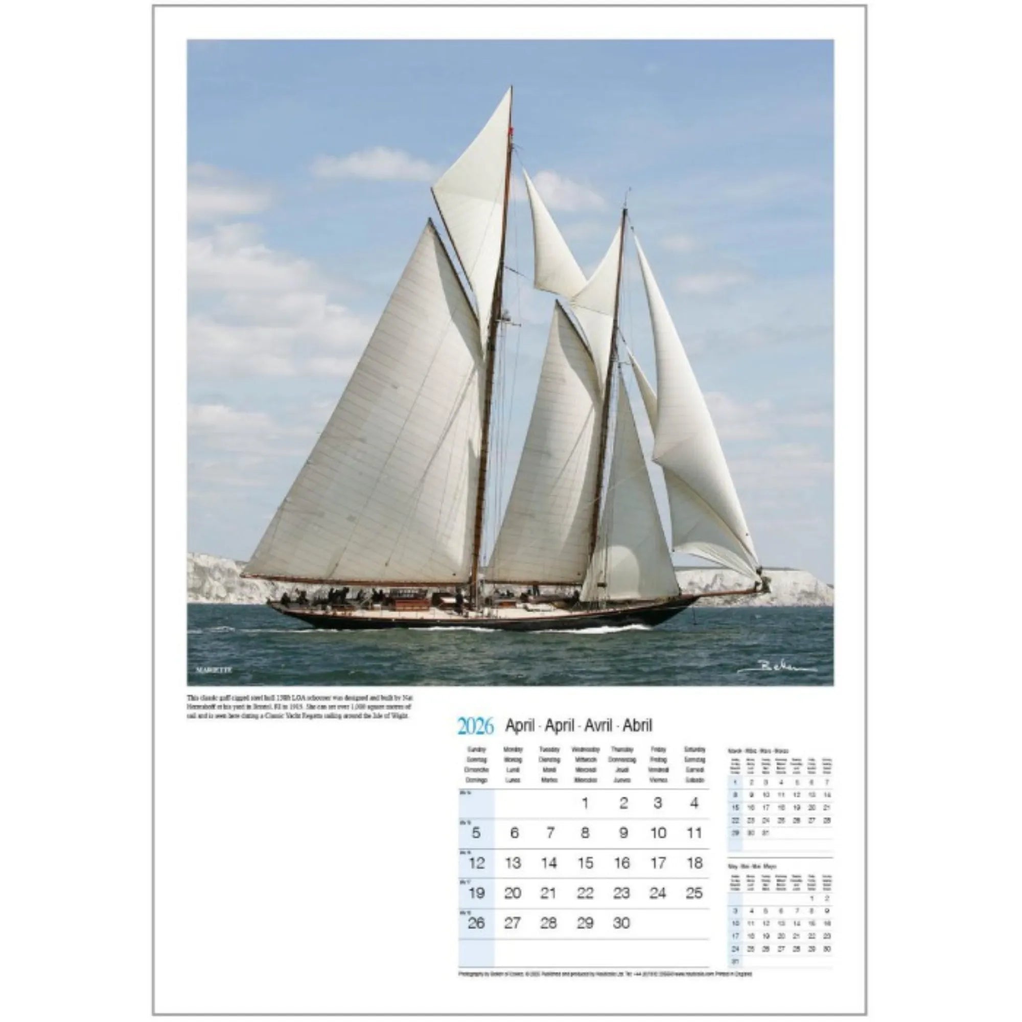 Beken of Cowes Beauty of Sail 2026 Calendar
