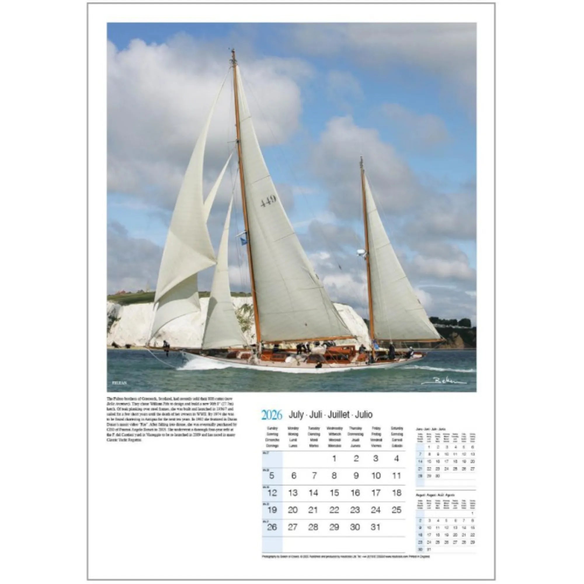 Beken of Cowes Beauty of Sail 2026 Calendar