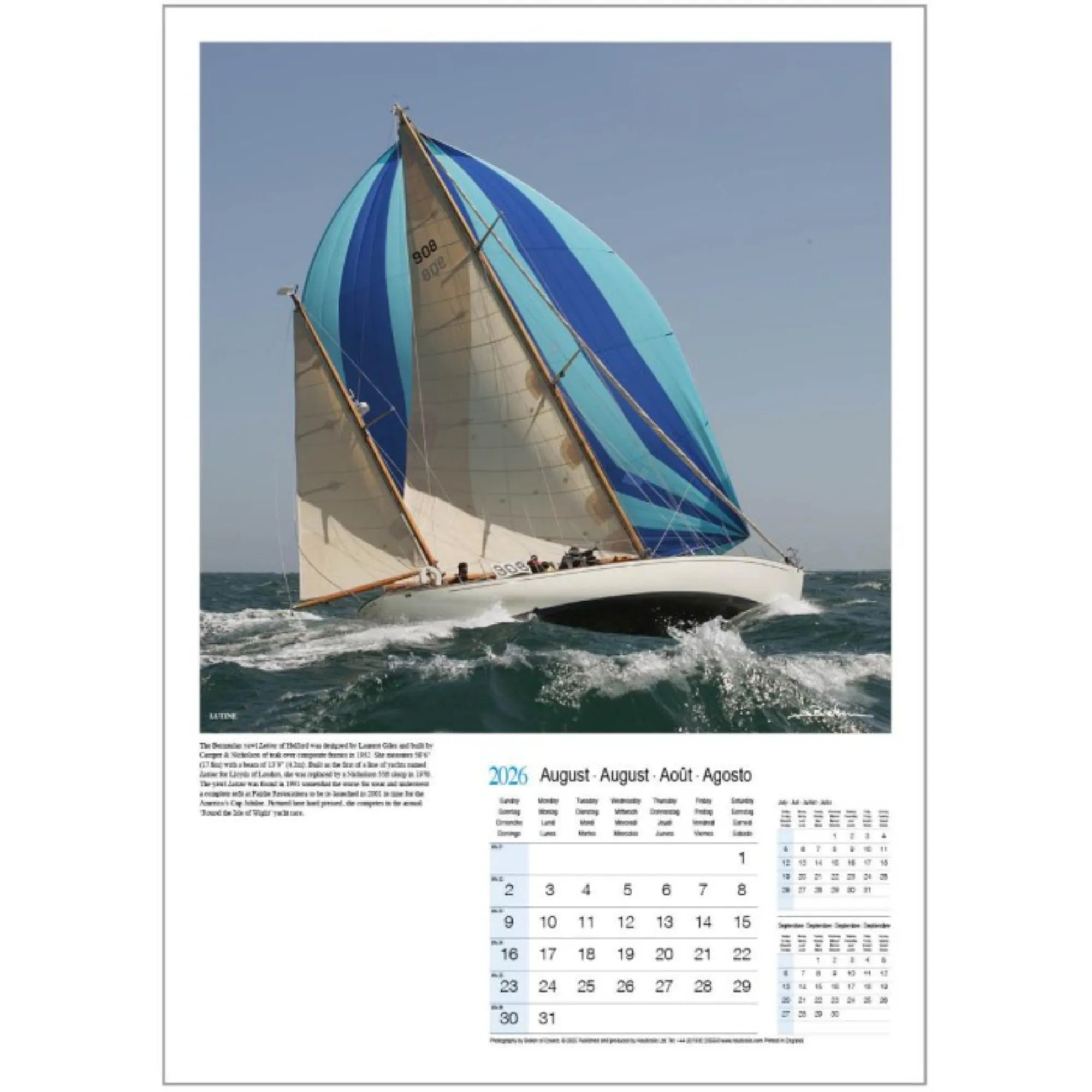 Beken of Cowes Beauty of Sail 2026 Calendar