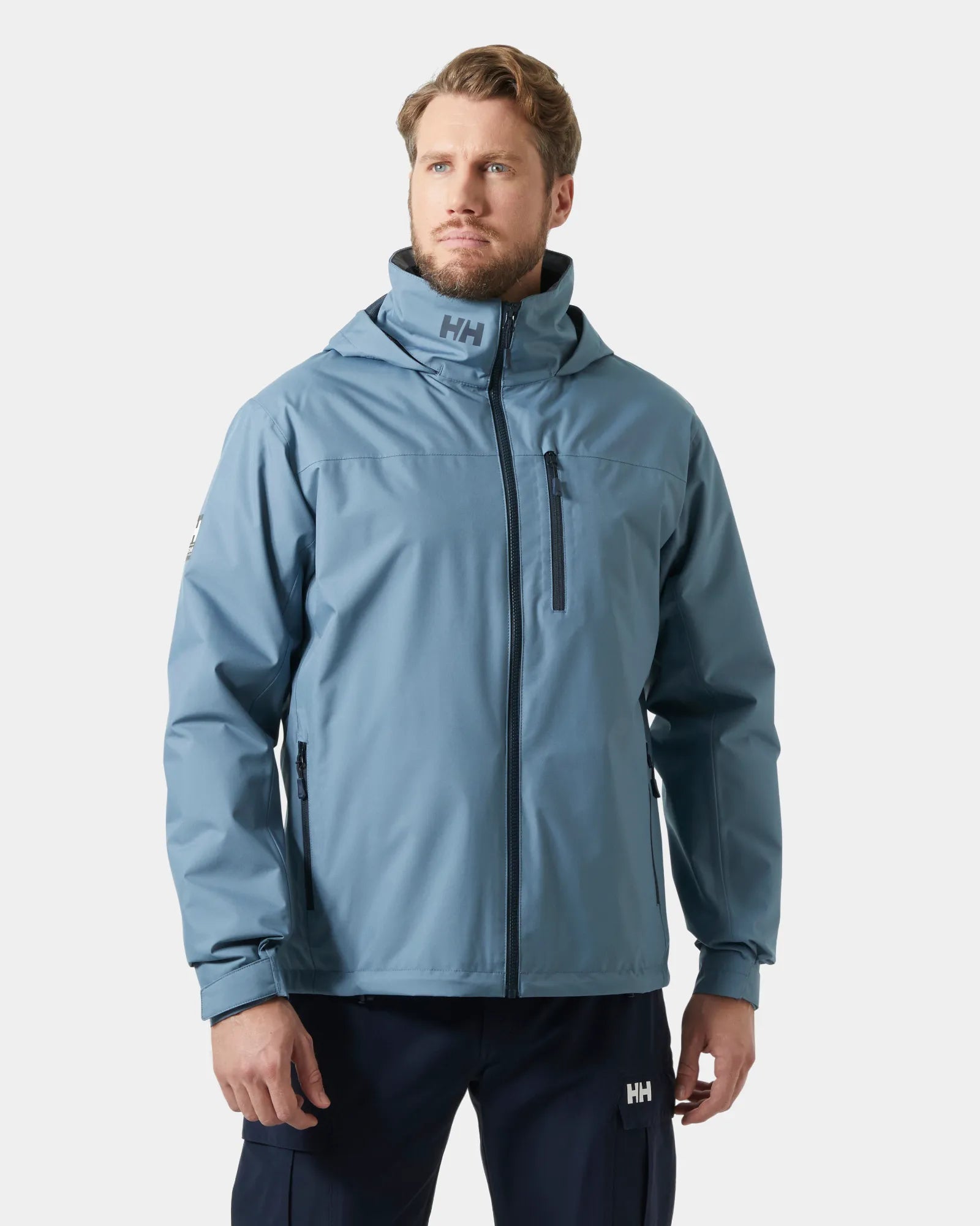 Men's Crew Hooded Midlayer Sailing Jacket - Washed Navy
