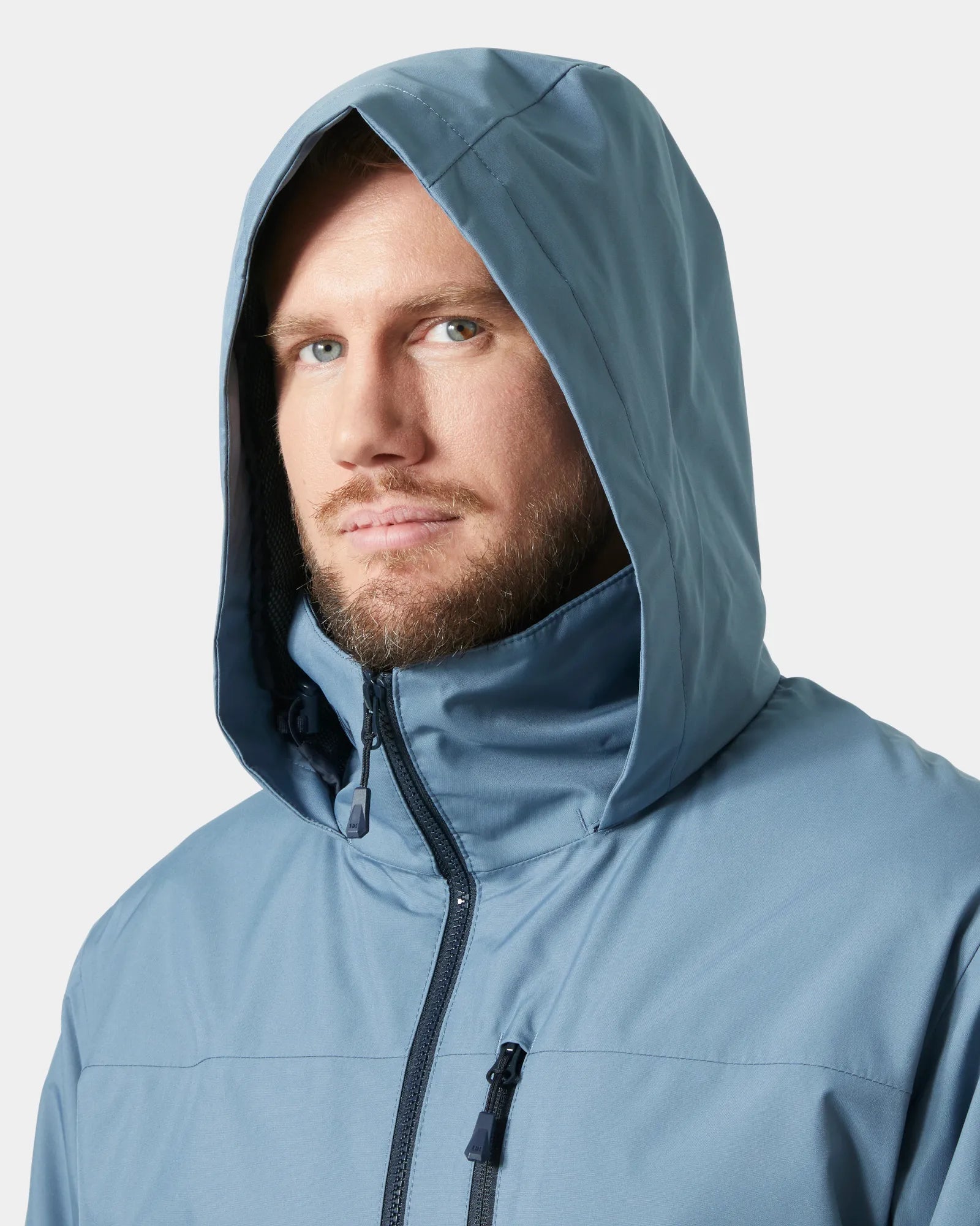 Men's Crew Hooded Midlayer Sailing Jacket - Washed Navy