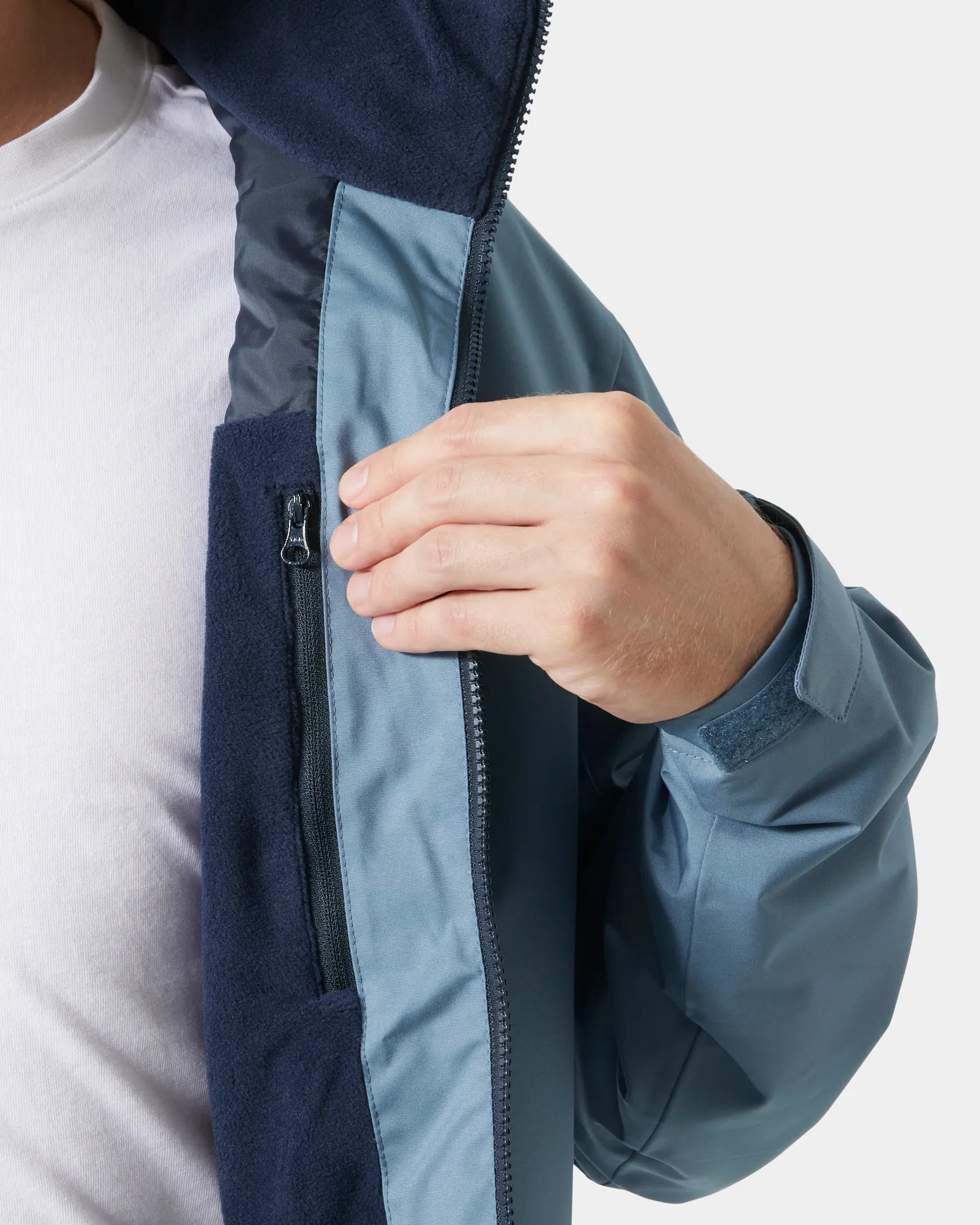 Men's Crew Hooded Midlayer Sailing Jacket - Washed Navy