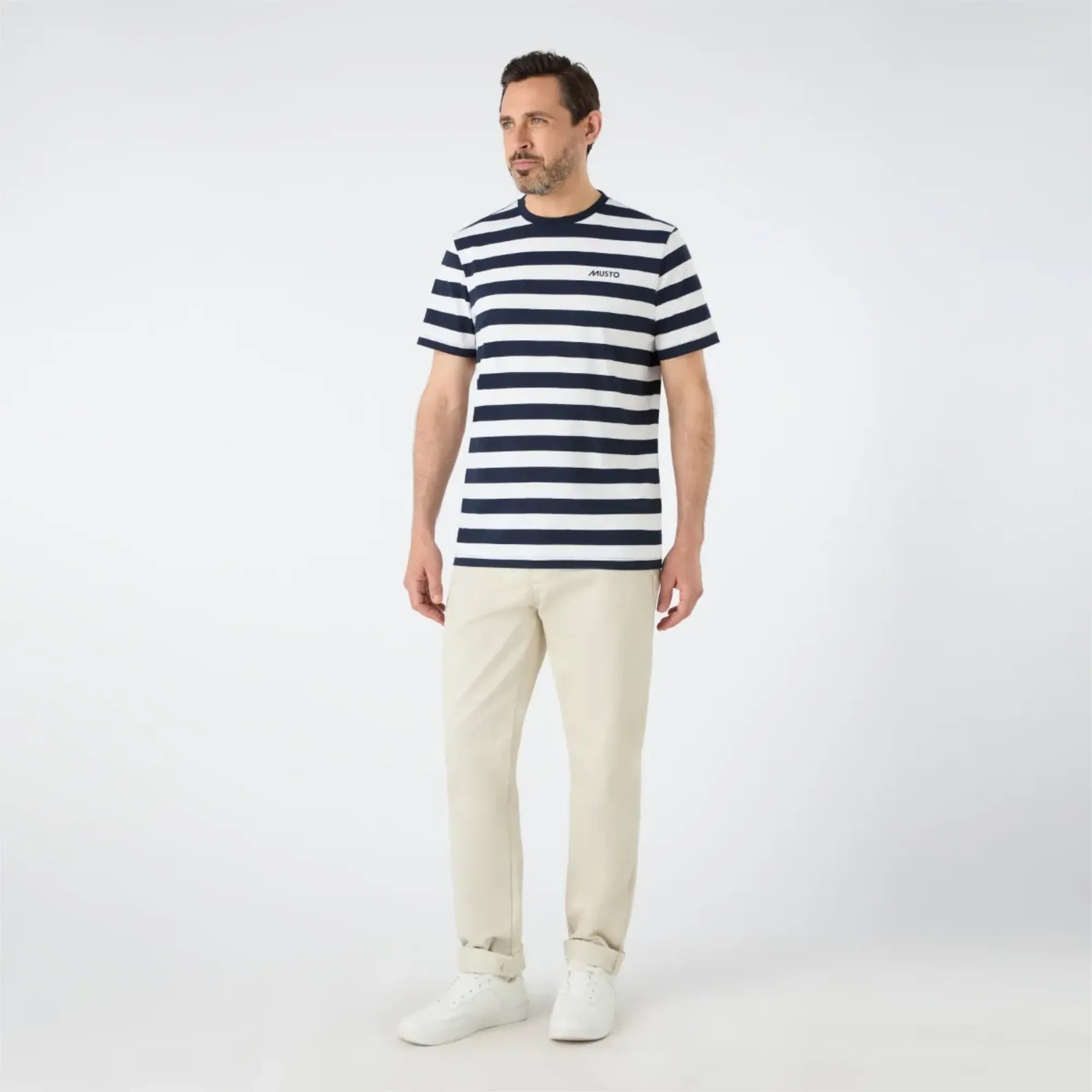 Men's Classic Striped Short Sleeve T-Shirt - Navy/White